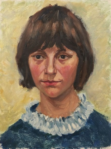 Portrait au col blanc