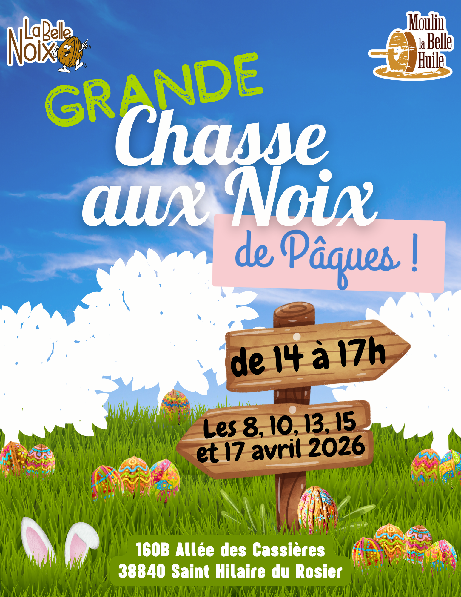 Affiche de la chasse aux noix de Pâques de La Belle Noix